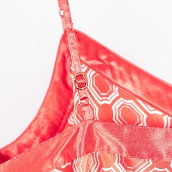 Y2K Old Navy Satin Asymmetric Hem Geometric Coral Pink Tank Top Cami Size XL - Picture 4 of 6